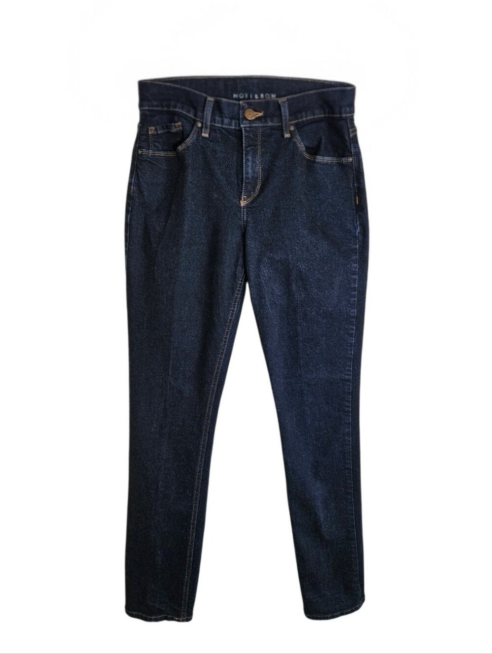 Mott &Bow Women's Boyfriend Dark Wash   Classic Straight-Fit Denim Jeans Size 27